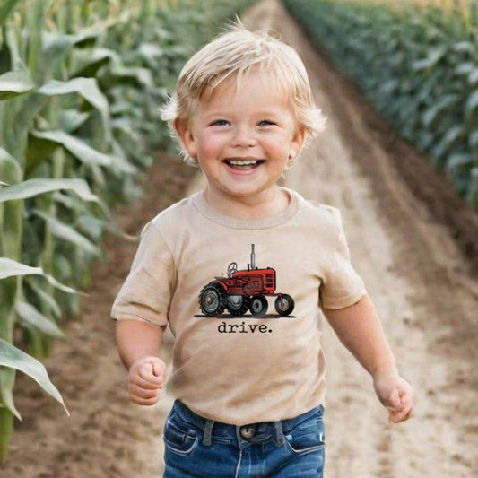 "Drive" Red Tractor Farm Boys Country Western Apparel Kids