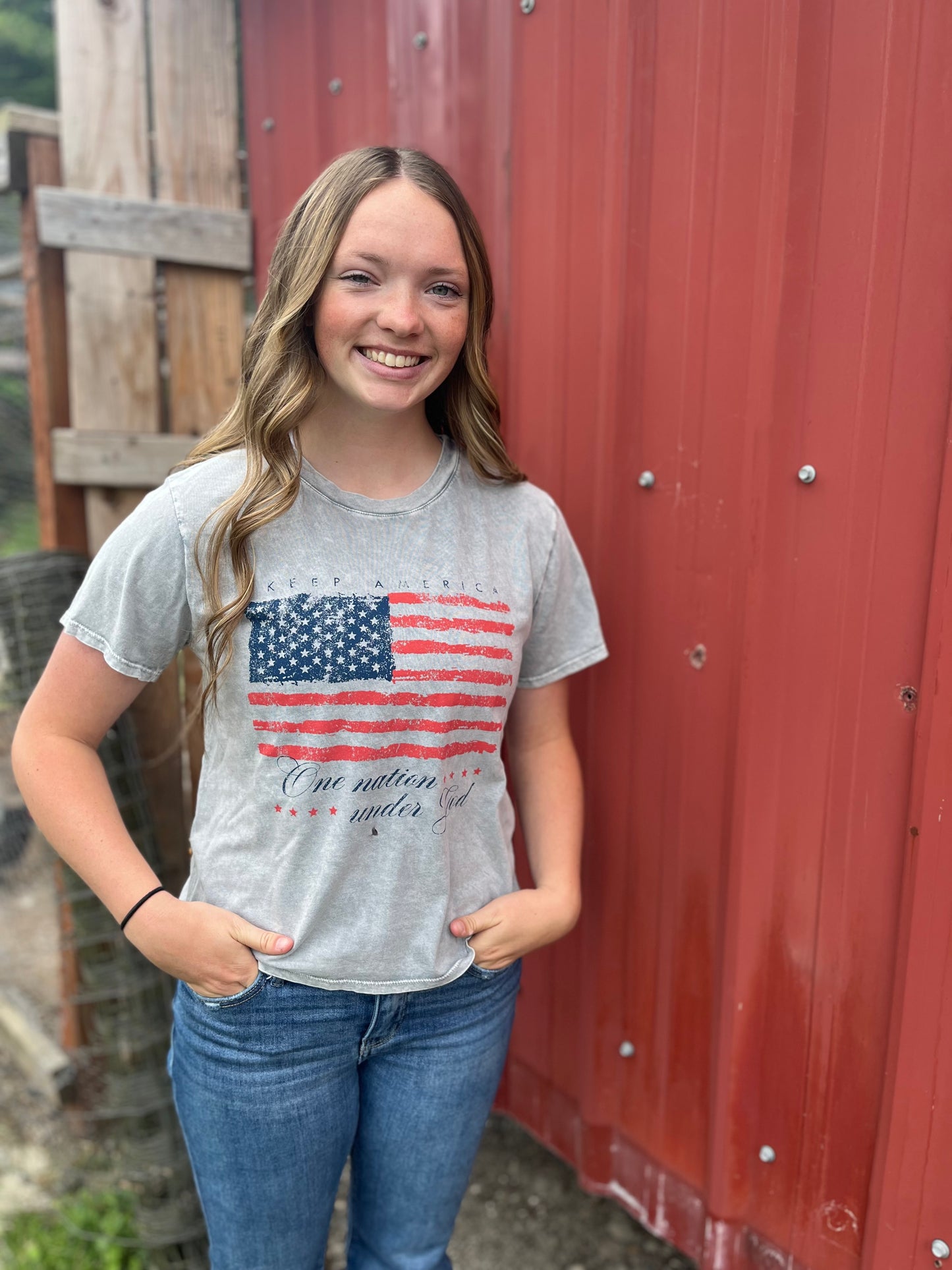 KEEP AMERICA ONE NATION UNDER GOD MINERAL GRAPHIC TOP