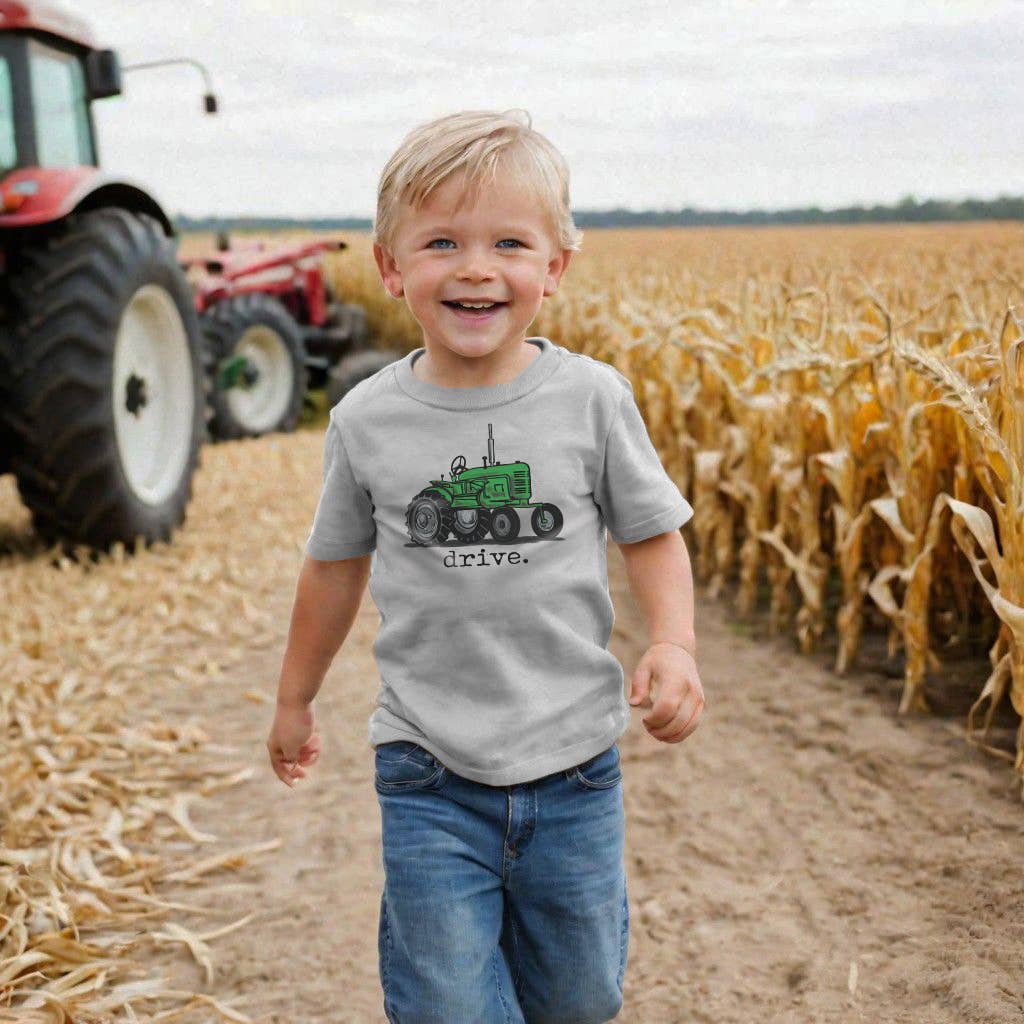 "Drive" Green Tractor Farm Boy Country Western Apparel Kids