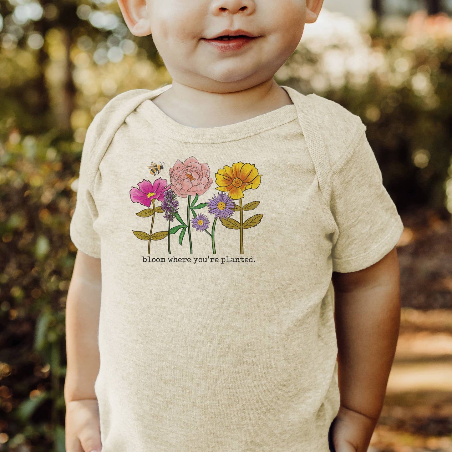 "Bloom where you are planted" Baby Body Suit