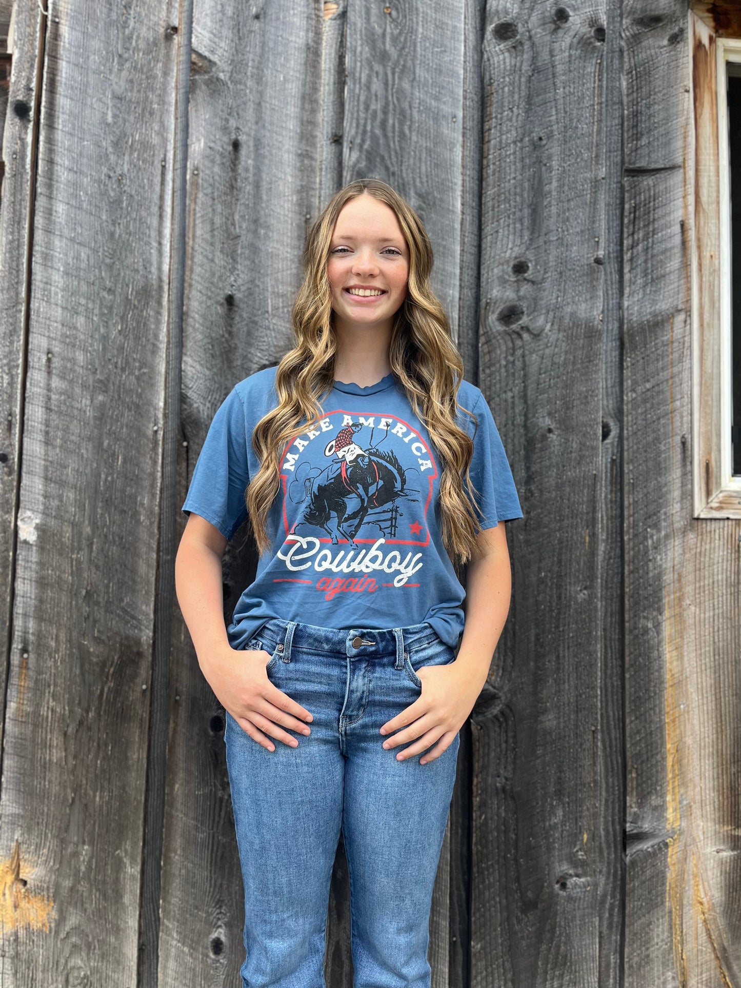 MAKE AMERICA COWBOY AGAIN WASHED GRAPHIC TEE