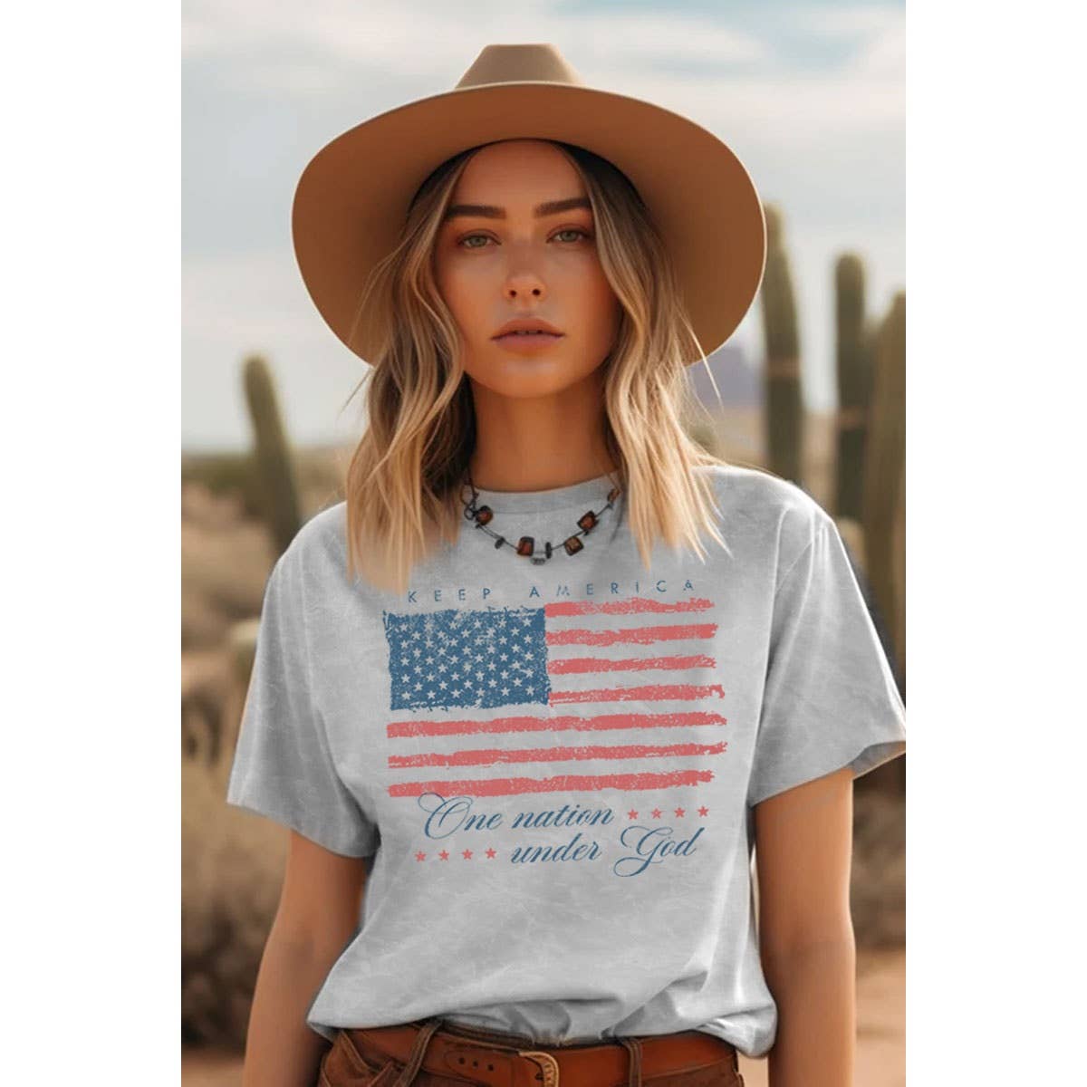 KEEP AMERICA ONE NATION UNDER GOD MINERAL GRAPHIC TOP