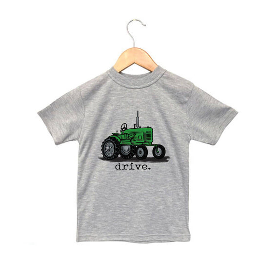 "Drive" Green Tractor Farm Boy Country Western Apparel Kids